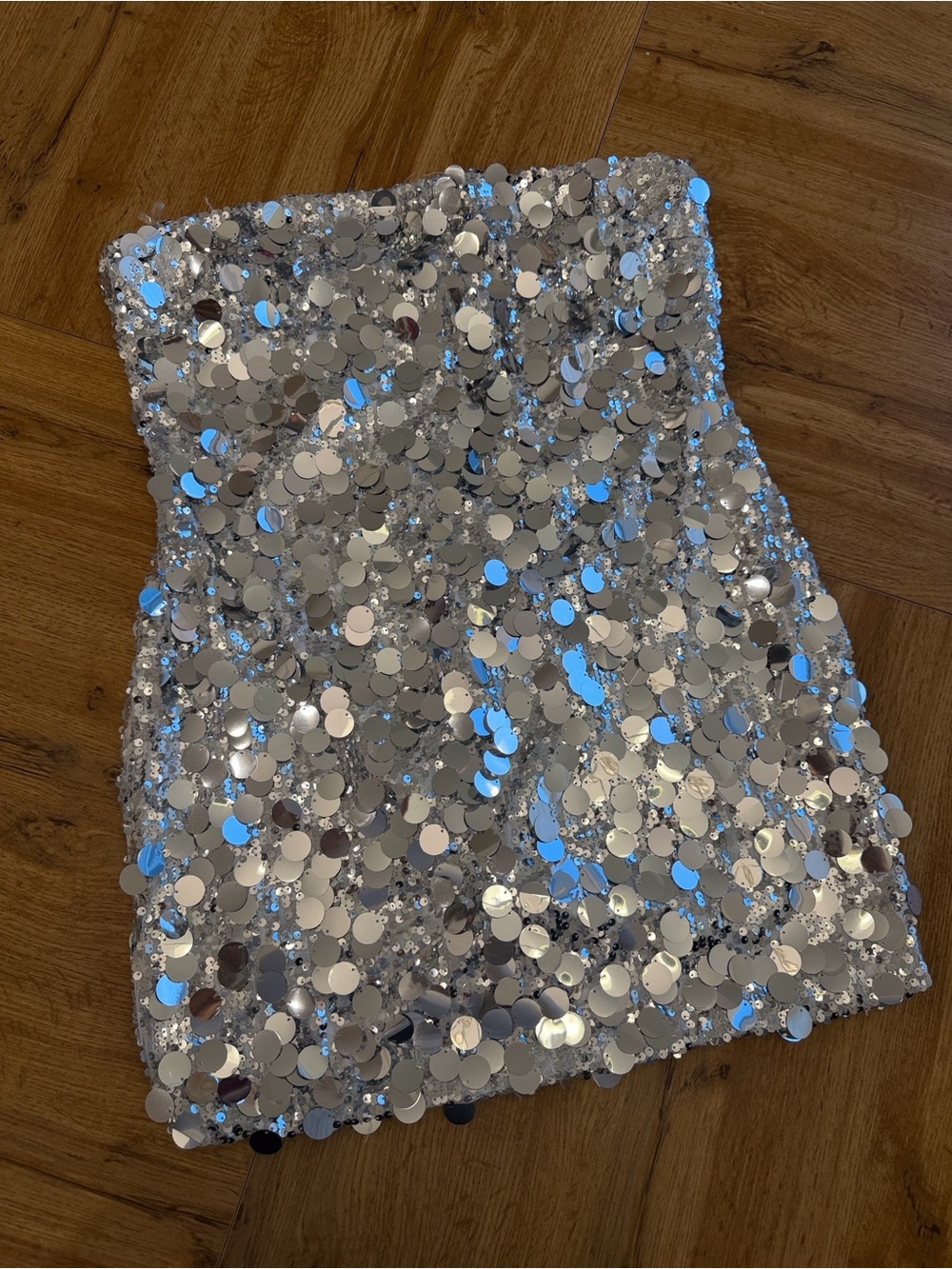 Fashion Nova Silver Sequin Mini Dress - Picture 3 of 4